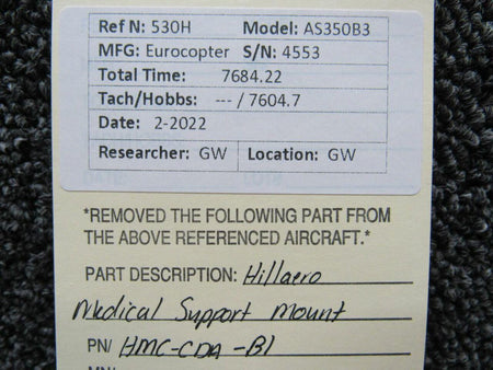 Hillaero HMC-CDA-B1 Eurocopter AS350B3 Hillaero Medical Support Mount