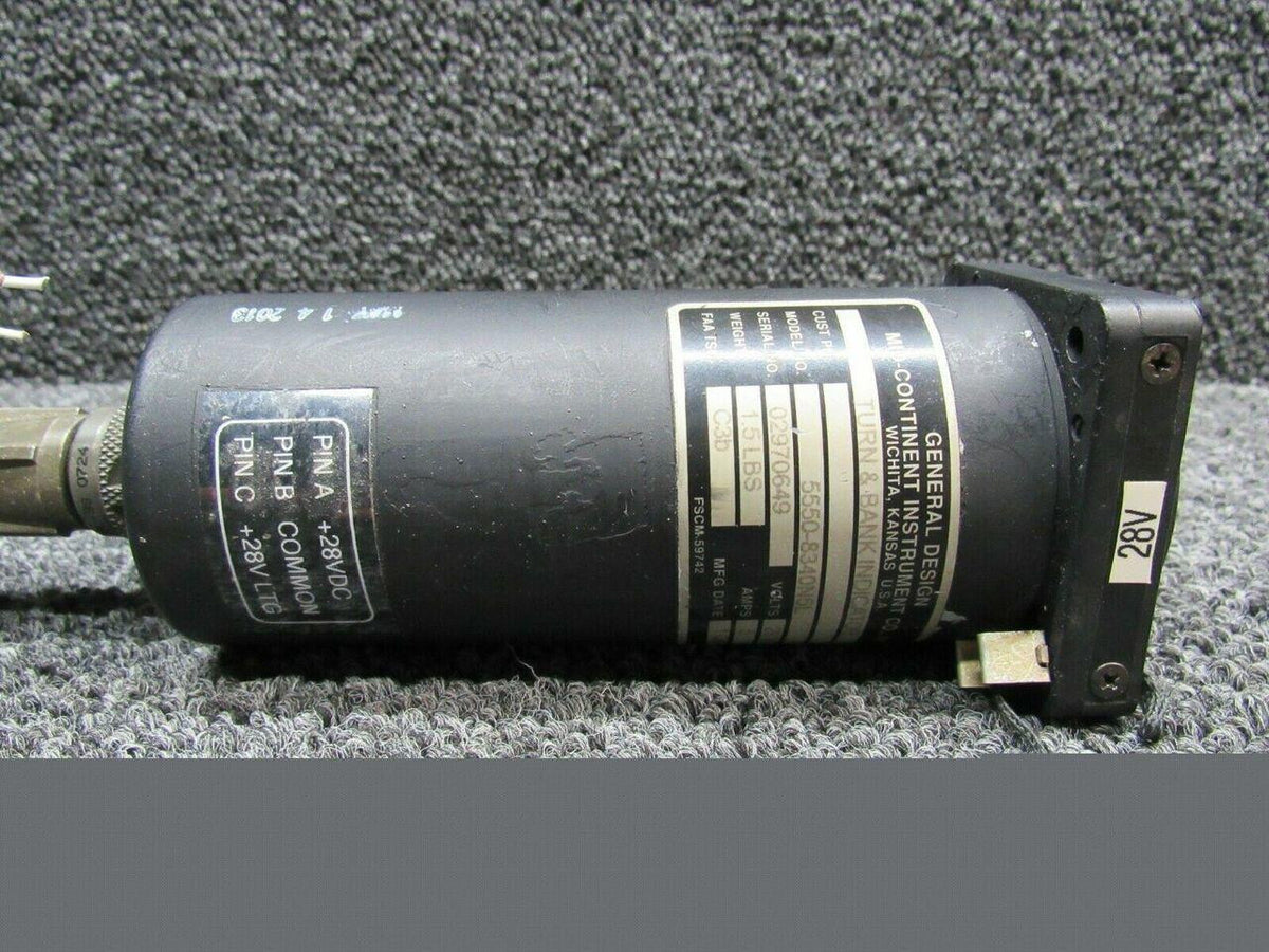Mid-Continent 5550-8340N5L Mid-Continent Turn and Bank Indicator, Lighted Volts 28