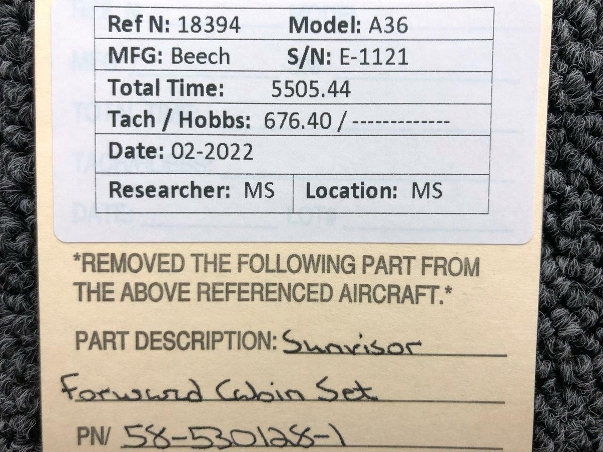Beechcraft 58-530128-1 Beechcraft A36 Forward Cabin Sun Visor Set
