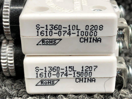 S-1360 Mechanical Products Push Breaker Set (Amps: 10 / 15) BAS Part Sales | Airplane Parts