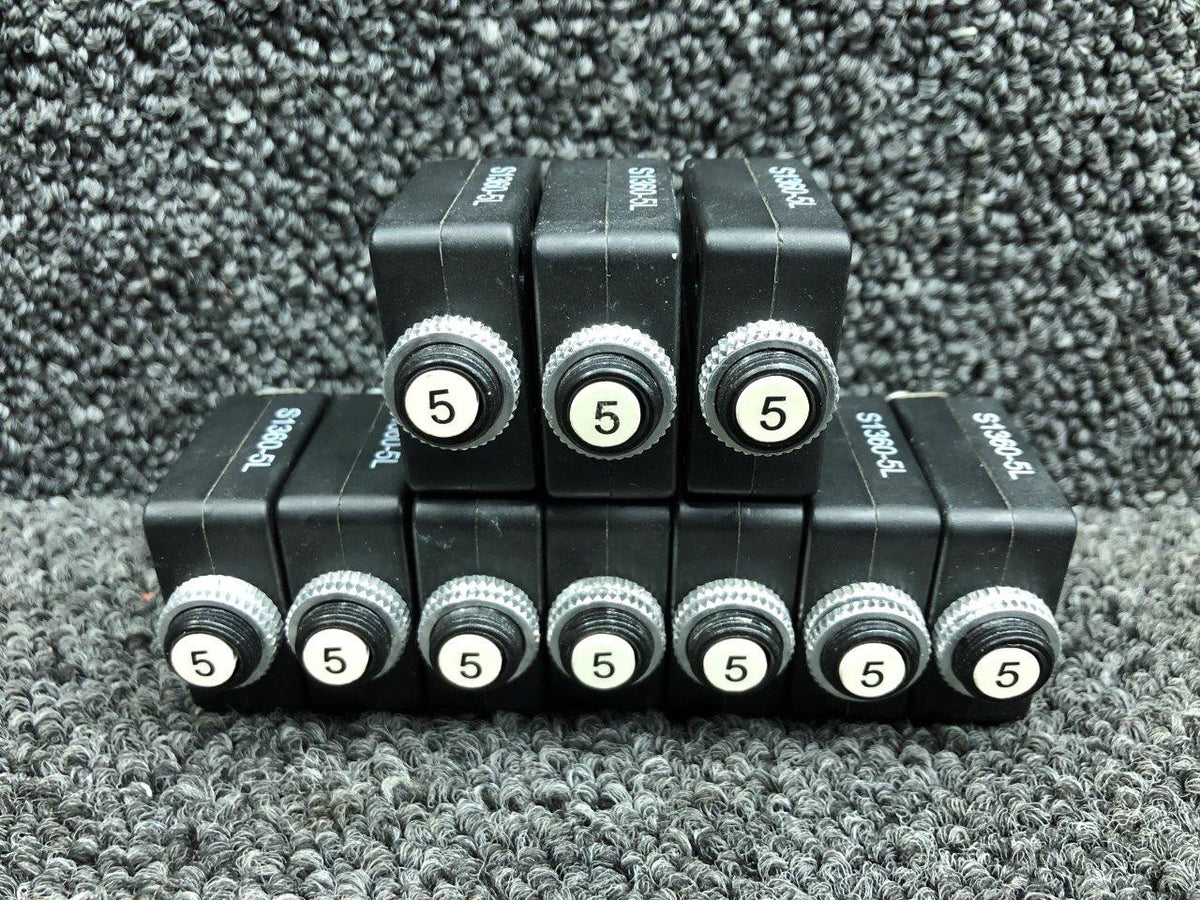 W58-X1008 Tyco Electronics Push Breaker Set (Amps: 5 / 20) BAS Part Sales | Airplane Parts