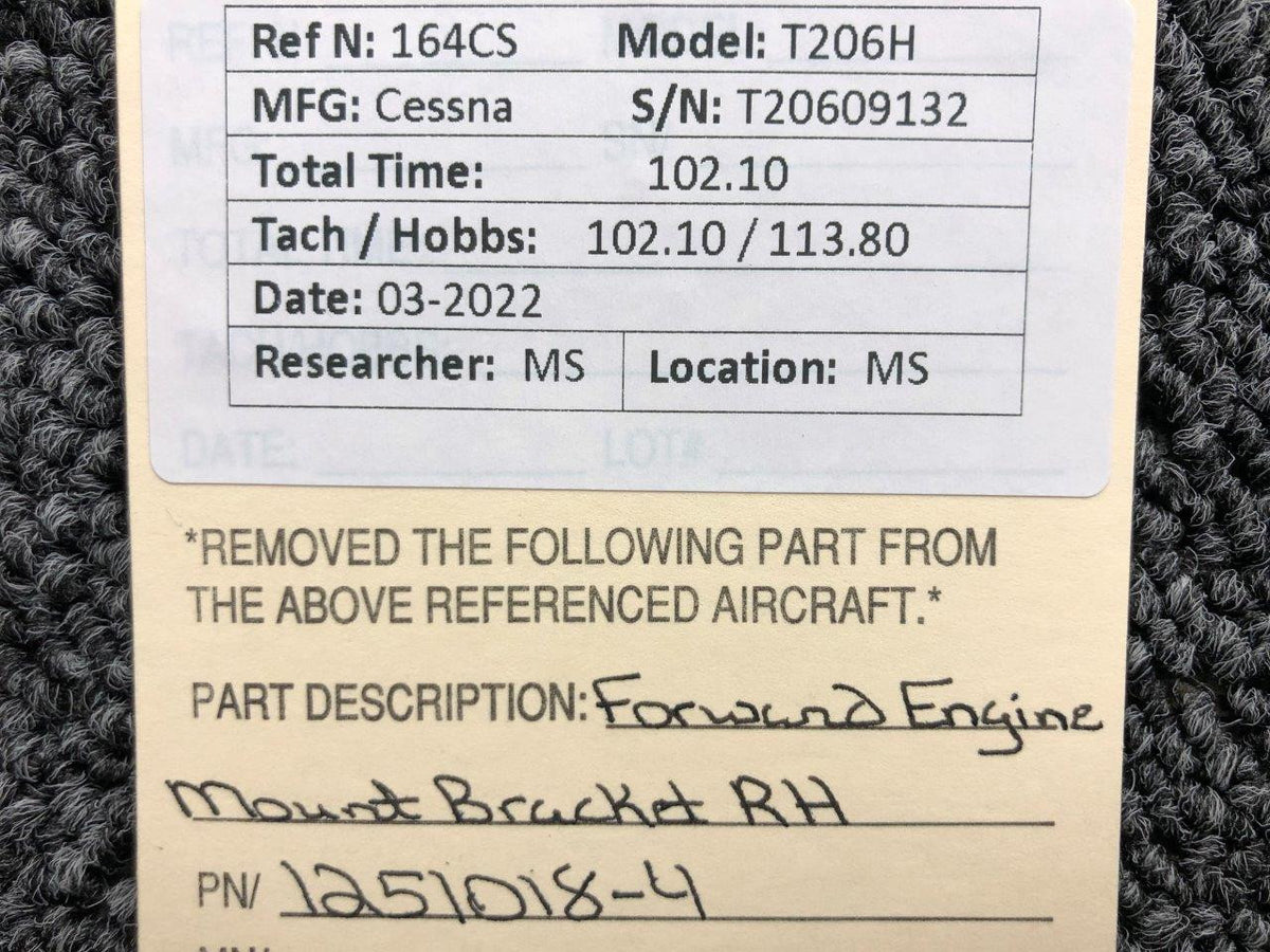 1251018-4 Cessna T206H Forward Engine Mount Bracket RH BAS Part Sales | Airplane Parts