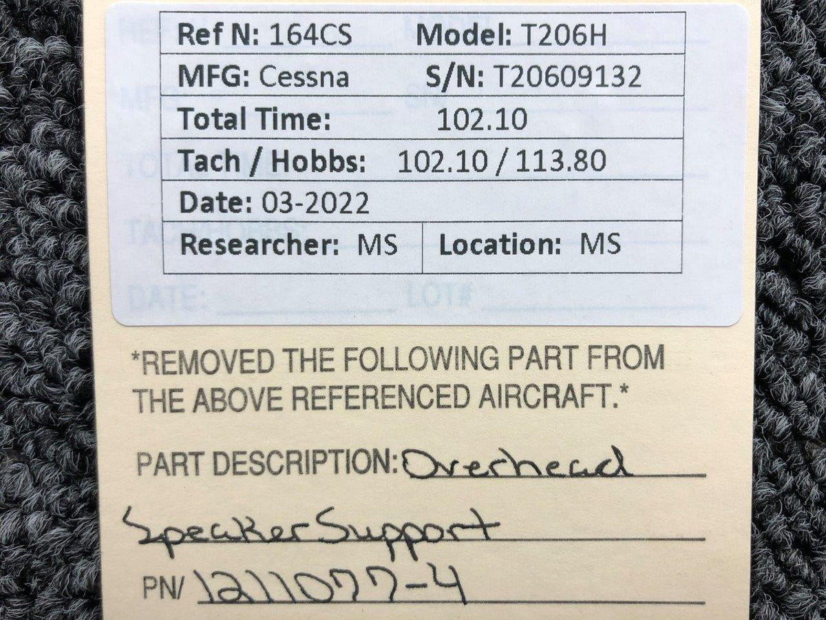1211077-4 Cessna T206H Overhead Speaker Support BAS Part Sales | Airplane Parts