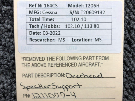 1211077-4 Cessna T206H Overhead Speaker Support BAS Part Sales | Airplane Parts