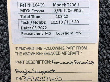 3930371-10 Cessna T206H Forward Avionics Angle Support BAS Part Sales | Airplane Parts