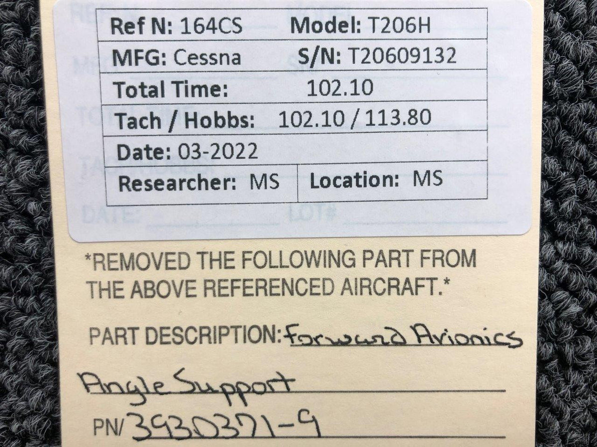 3930371-9 Cessna T206H Forward Avionics Angle Support BAS Part Sales | Airplane Parts