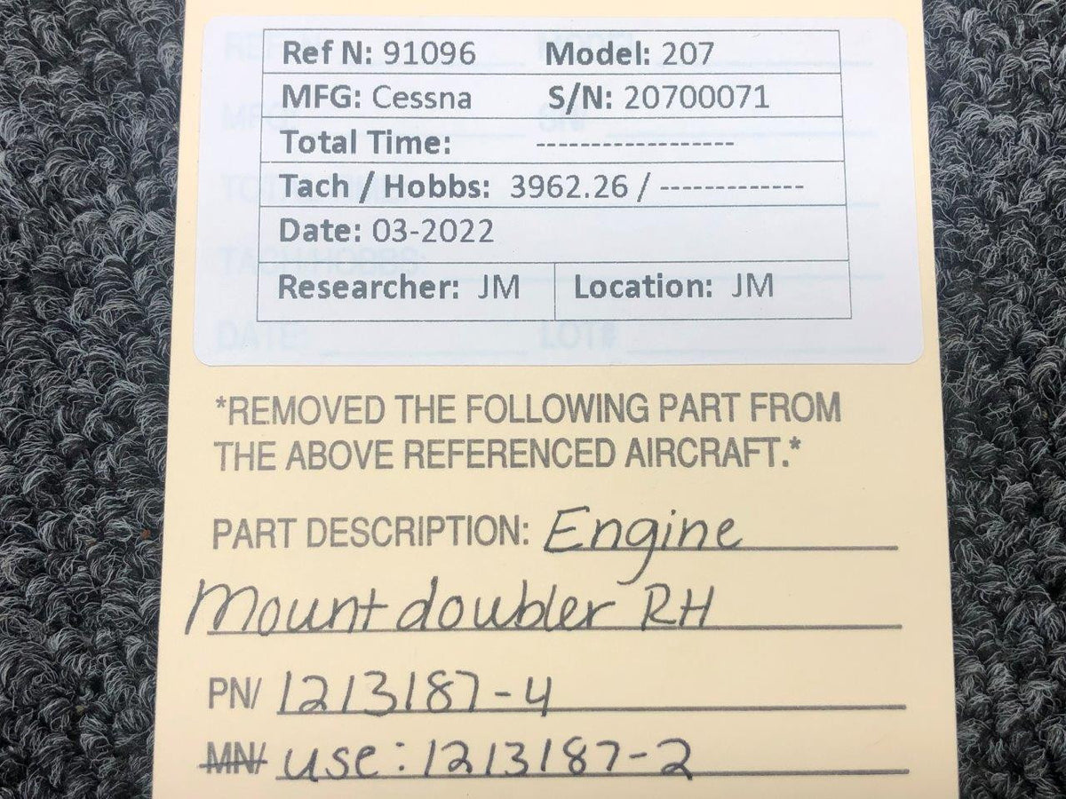 1213187-4 (USE: 1213187-2) Cessna 207 Engine Mount Doubler RH BAS Part Sales | Airplane Parts