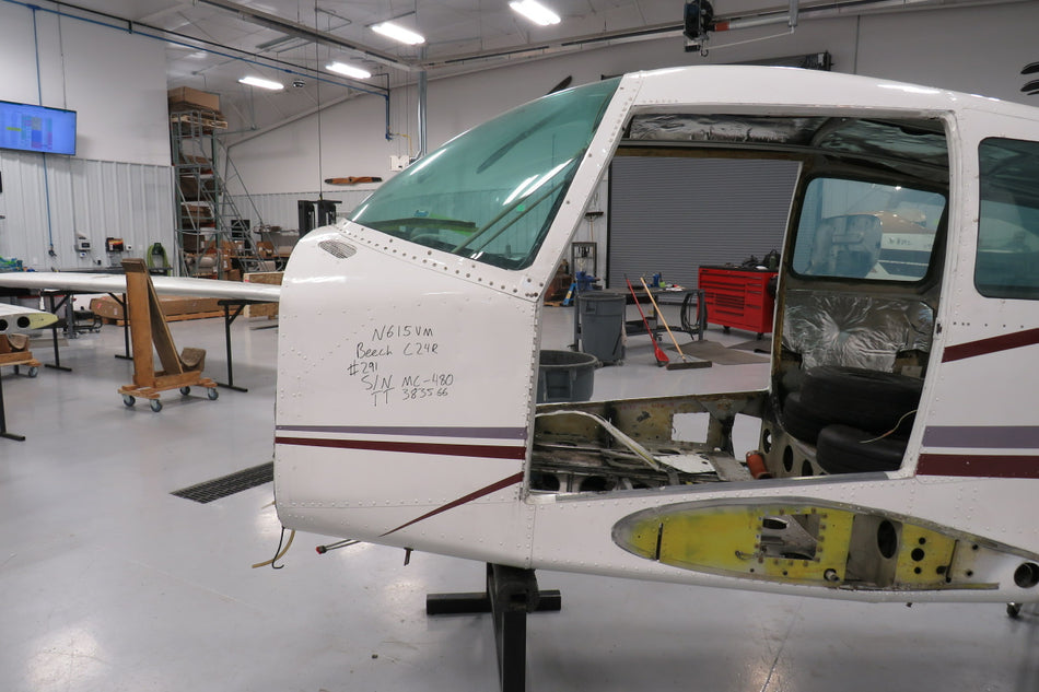 Beech C24R Fuselage w Airworthiness, Bill of Sale, Data Tag, and Logs