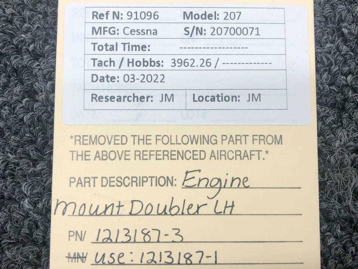 Cessna Aircraft Parts 1213187-3 USE 1213187-1 Cessna 207 Engine Mount Doubler LH