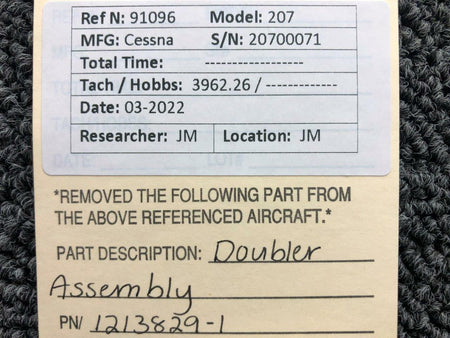 Cessna Aircraft Parts 1213829-1 Cessna 207 Doubler Assembly