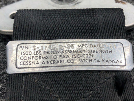 Cessna Aircraft Parts S-1746B-25 USE LL01AA27AA29AA Cessna 207 Lap Belt Minus Latch