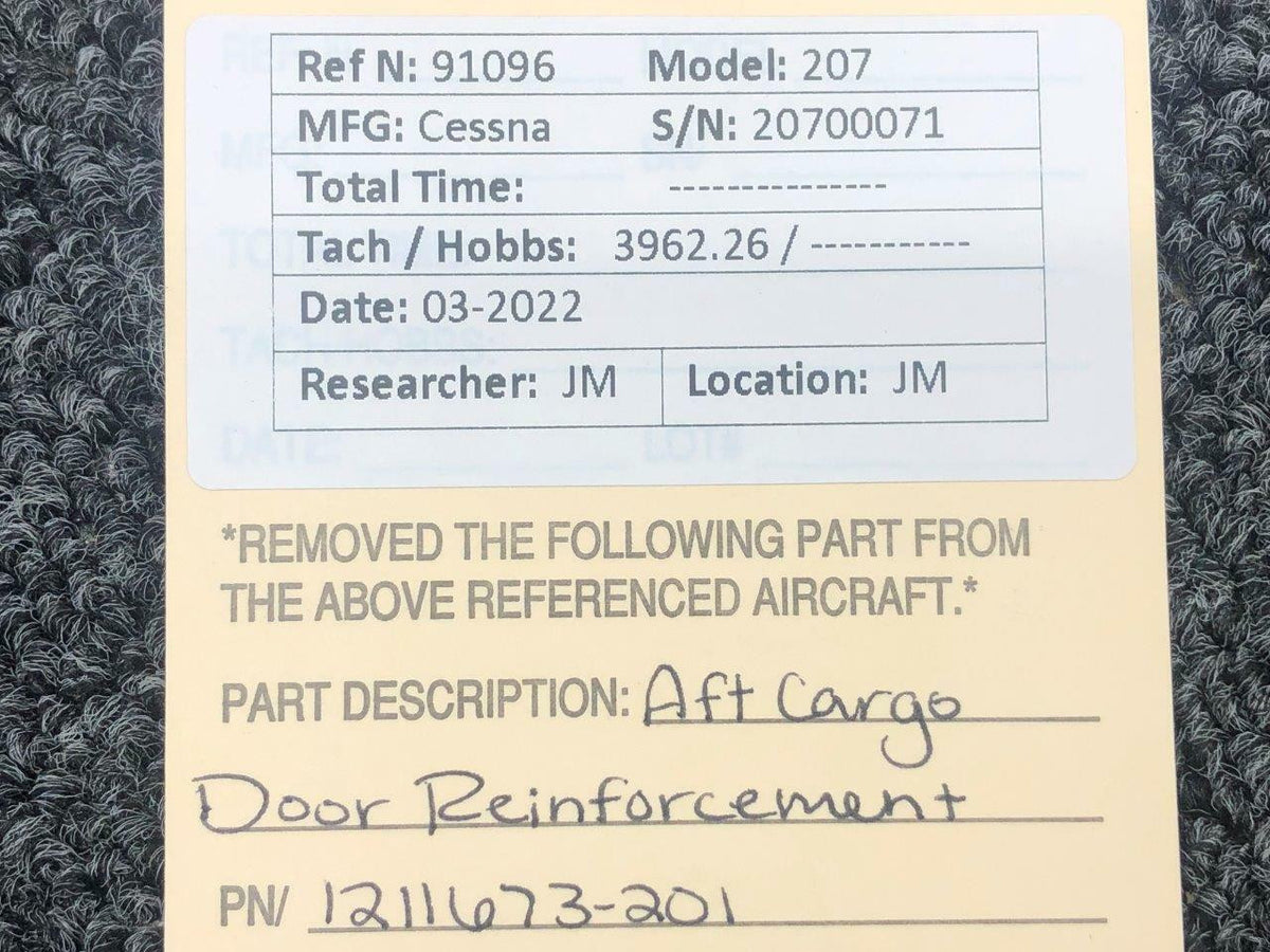 Cessna Aircraft Parts 1211673-201 Cessna 207 Aft Cargo Door Reinforcement