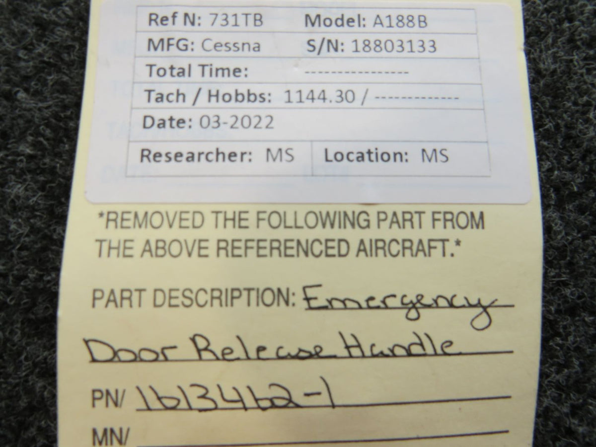1613462-1 Cessna A188B Emergency Door Release Handle BAS Part Sales | Airplane Parts