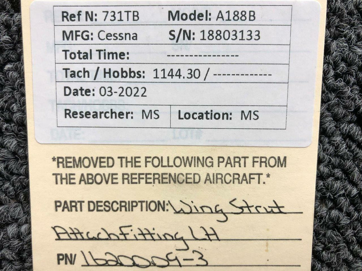 Cessna Aircraft Parts 1620009-3 Cessna A188B Wing Strut Attach Fitting LH