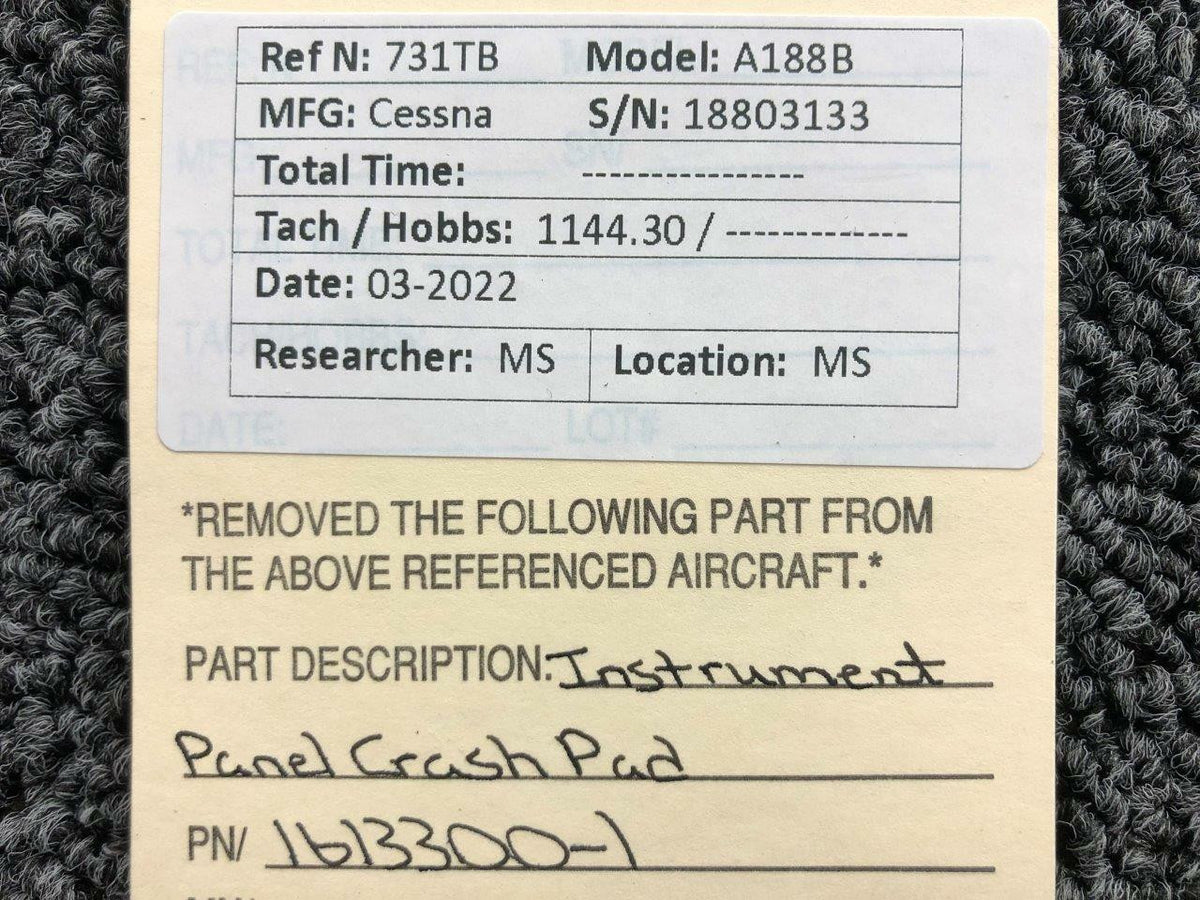 Cessna Aircraft Parts 1613300-1 Cessna A188B Instrument Panel Crash Pad