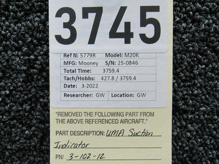 UMA 3-102-12 UMA Suction Indicator