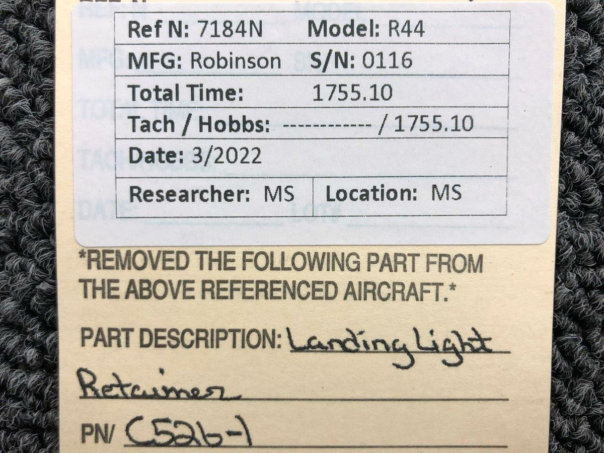 Robinson C526-1 Robinson R44 Landing Light Retainer