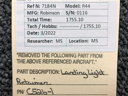 Robinson C526-1 Robinson R44 Landing Light Retainer