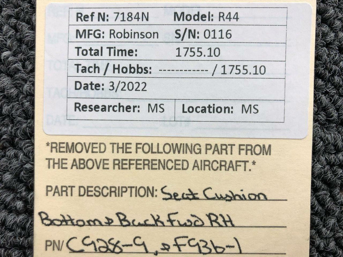 Robinson C928-9 / F936-1 Robinson R44 Seat Cushion Pilot