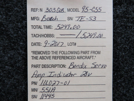 Bendix 1U027-01 Bendix 551A Servo Amp Indicator Volts 28
