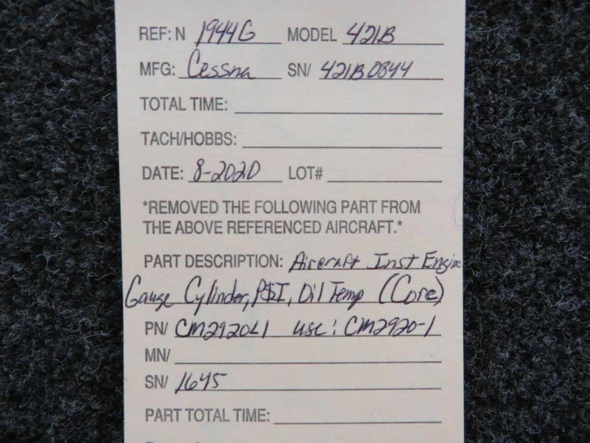 CM2920L1 (USE: CM2920-1) Aircraft Inst. Tri-Engine Gauge Indicator (CORE) BAS Part Sales | Airplane Parts