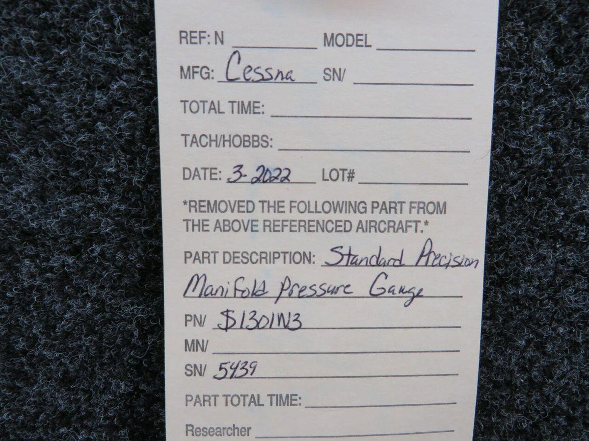 Standard Precision 51301N3 Standard Precision Manifold Pressure Indicator