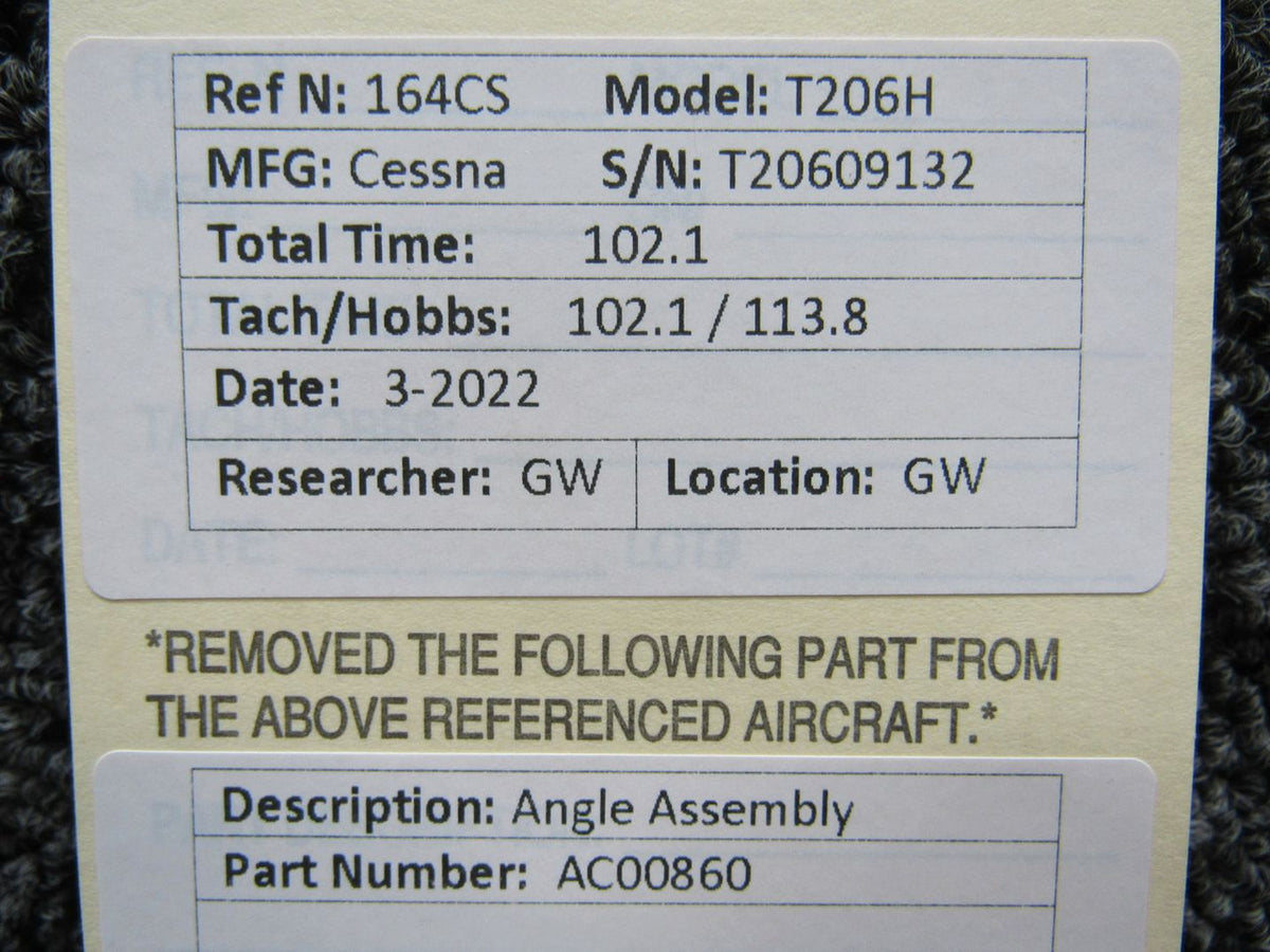 AC00860 Cessna T206H Angle Assembly BAS Part Sales | Airplane Parts