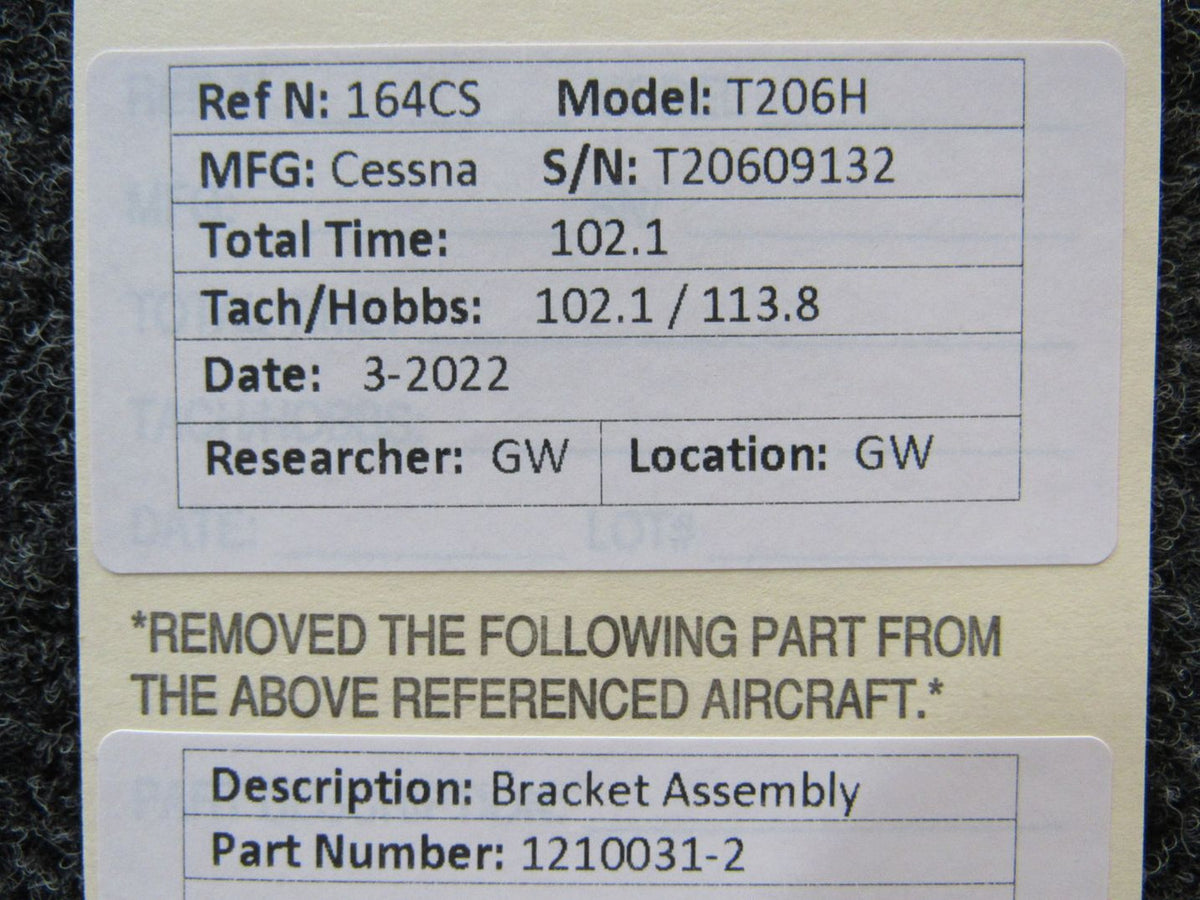 1210031-2 Cessna T206H Bracket Assembly BAS Part Sales | Airplane Parts