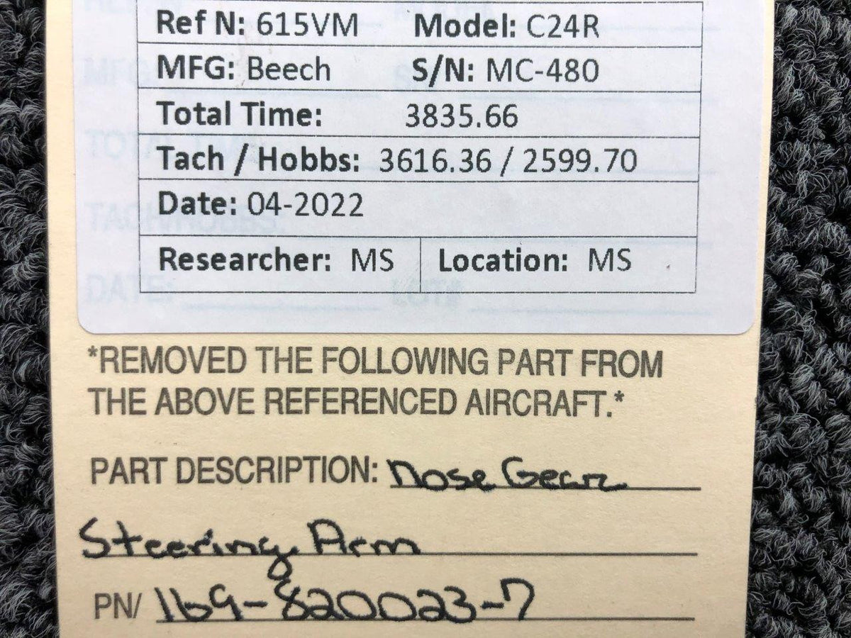 169-820023-7 Beechcraft C24R Nose Gear Steering Arm BAS Part Sales | Airplane Parts