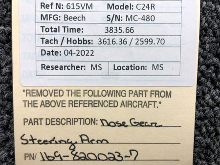 169-820023-7 Beechcraft C24R Nose Gear Steering Arm BAS Part Sales | Airplane Parts