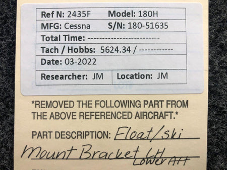 Cessna 180H Float / Ski Mount Attach Bracket Lower Aft LH (Aftermarket) BAS Part Sales | Airplane Parts