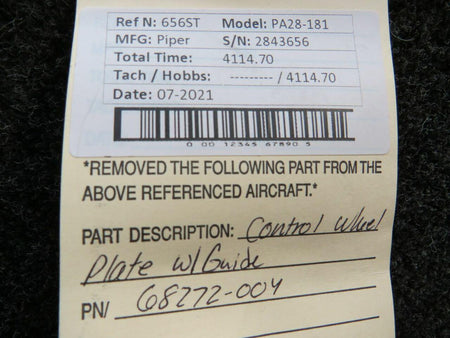 68272-004 Piper PA28 / PA32 Control Wheel Plate W/ Guide BAS Part Sales | Airplane Parts