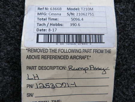 Cessna Aircraft Parts 1253071-1 Cessna T210M Ramp Assembly LH