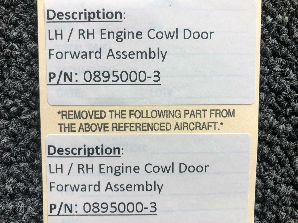 0895000-3 Cessna 320A LH / RH Engine Cowl Door Forward Assembly BAS Part Sales | Airplane Parts