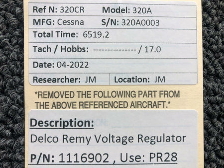 Delco Remy 1116902 USE PR28 Delco Remy Voltage Regulator
