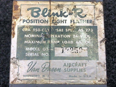 G1-17259 Van Dusen Blink Position Light Flasher Assembly (Volts: 24, Amps: 6) BAS Part Sales | Airplane Parts