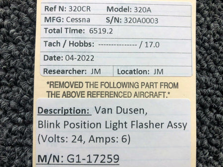 Van Dusen G1-17259 Van Dusen Blink Position Light Flasher Assembly Volts 24, Amps 6