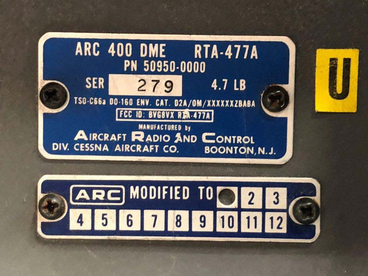 Aircraft Radio and Control 50950-0000 Aircraft Radio Control RTA-477A 400 DME Processor W/ Tray