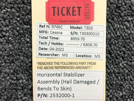 Cessna Aircraft Parts 2532000-1 Cessna T303 Horizontal Stabilizer Assembly