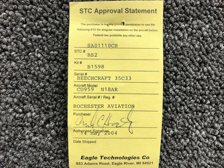 B1598 Eagle Tech Fuel Drain Valve Kit W/ STC (STC#: SA01110CH) BAS Part Sales | Airplane Parts