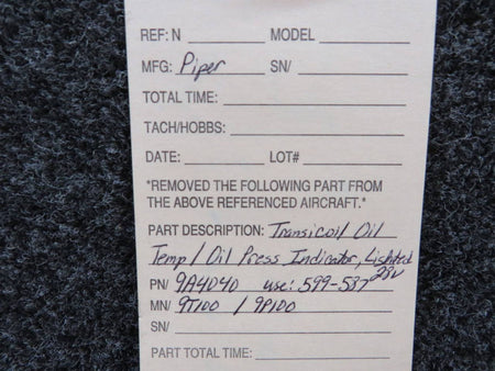 9A4040 Piper Transicoil Oil Temp / Oil Press Indicator (Volts: 28, Lighted) BAS Part Sales | Airplane Parts