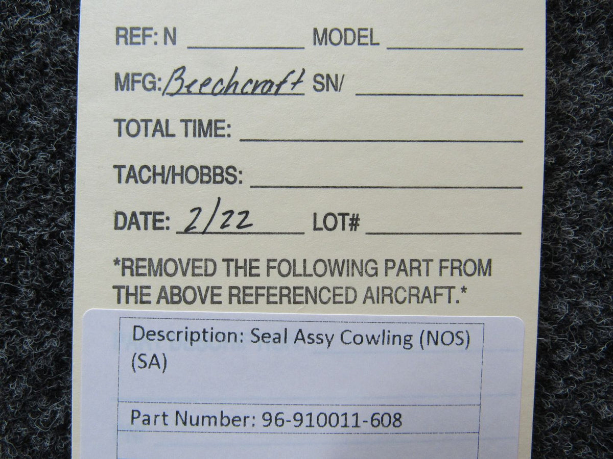 96-910011-608 Beechcraft Cowling Seal Assembly (NEW OLD STOCK) (SA) BAS Part Sales | Airplane Parts