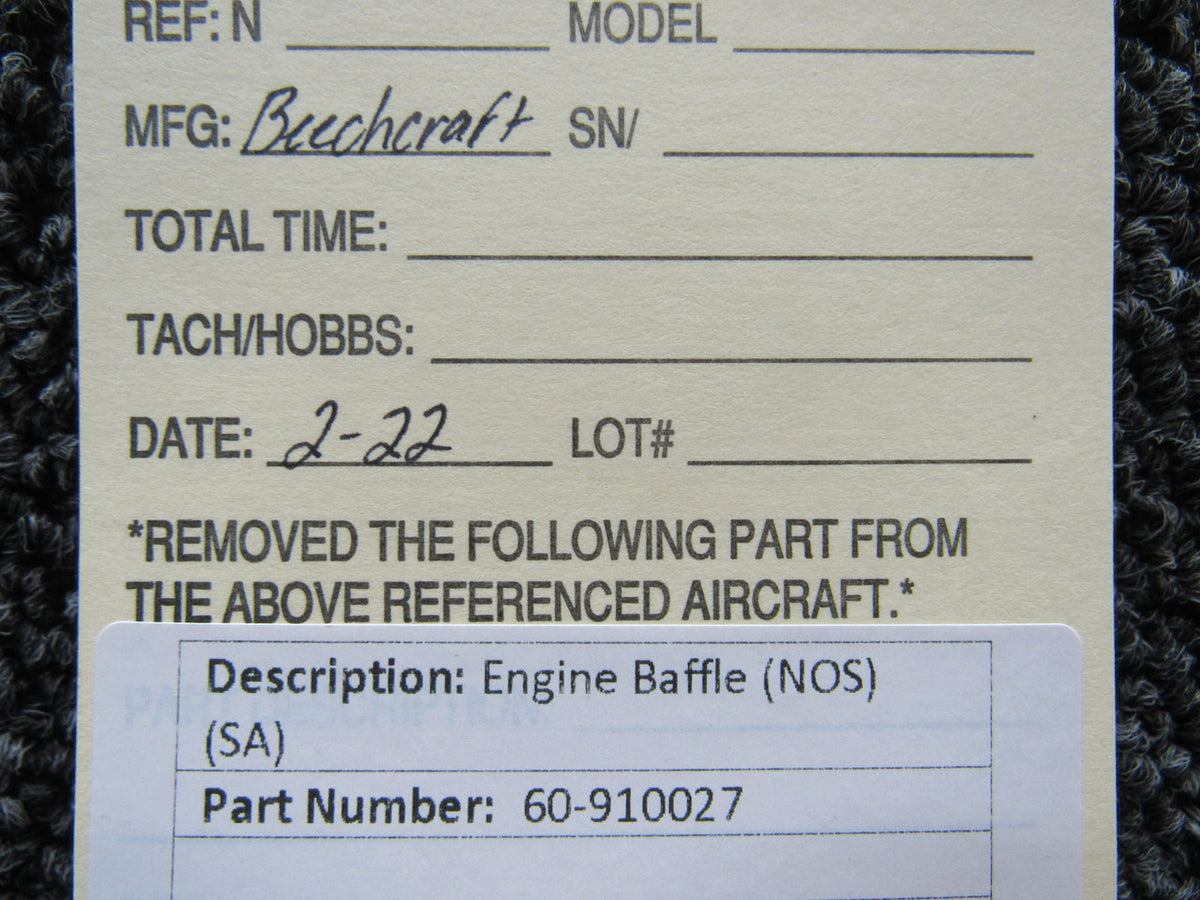 60-9170027 Beechcraft Engine Baffle (NEW OLD STOCK) (SA) BAS Part Sales | Airplane Parts