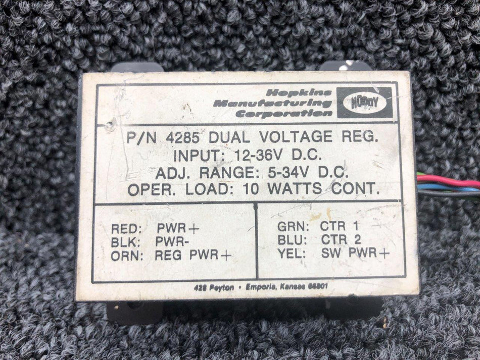 4285 (USE: C611003-0101) Hopkins Manufacturing Dual Voltage Regulator (12-36V) BAS Part Sales | Airplane Parts