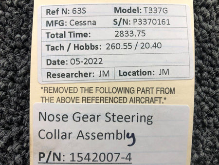 1542007-4 Cessna T337G Nose Gear Steering Collar Assembly BAS Part Sales | Airplane Parts