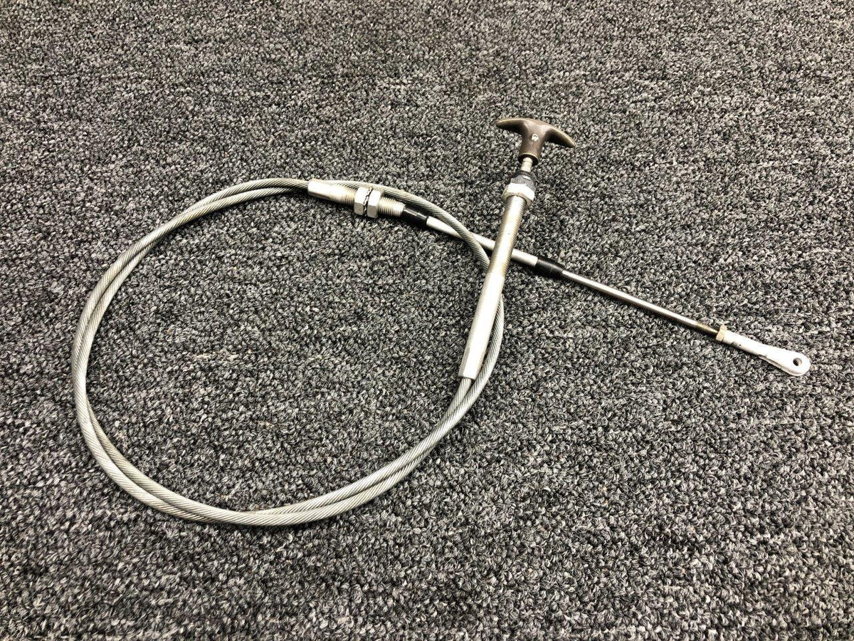565-709-1 Cessna T337G Forward Pressurization Control Cable (Length: 63-1/2") BAS Part Sales | Airplane Parts