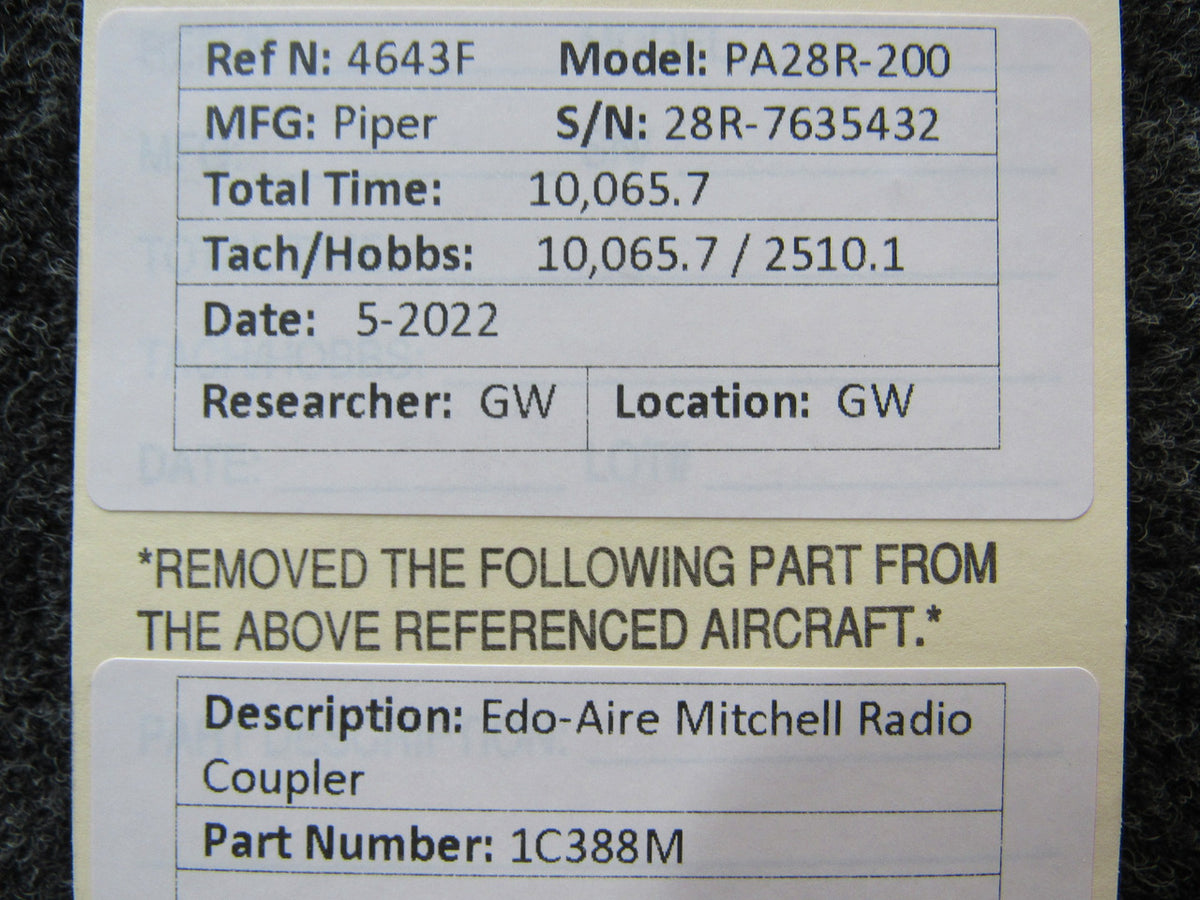 1C388M Edo-Aire / Mitchell Radio Coupler BAS Part Sales | Airplane Parts