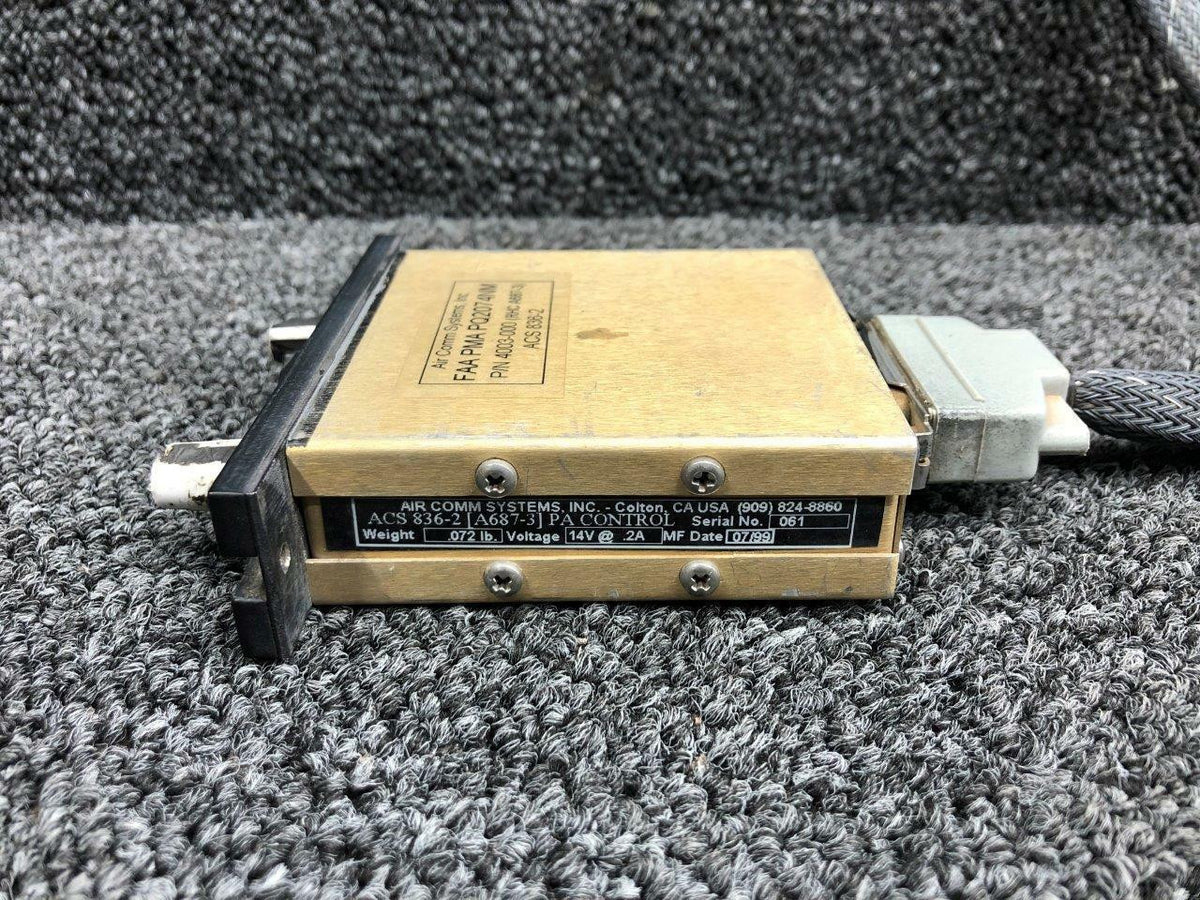 4003-000 (Alt: A687-3) Air Comm Systems ACS836-2 PA Siren Control Unit (14V) BAS Part Sales | Airplane Parts