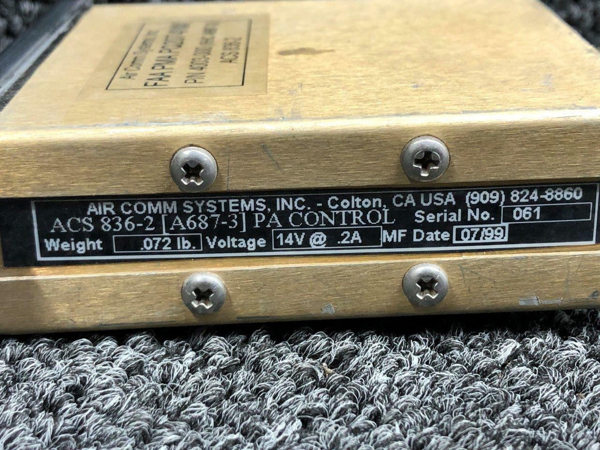 Air Comm Systems 4003-000 (Alt: A687-3) Air Comm Systems ACS836-2 PA Siren Control Unit (14V)