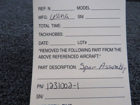 1231002-1 Cessna Spar Assembly BAS Part Sales | Airplane Parts